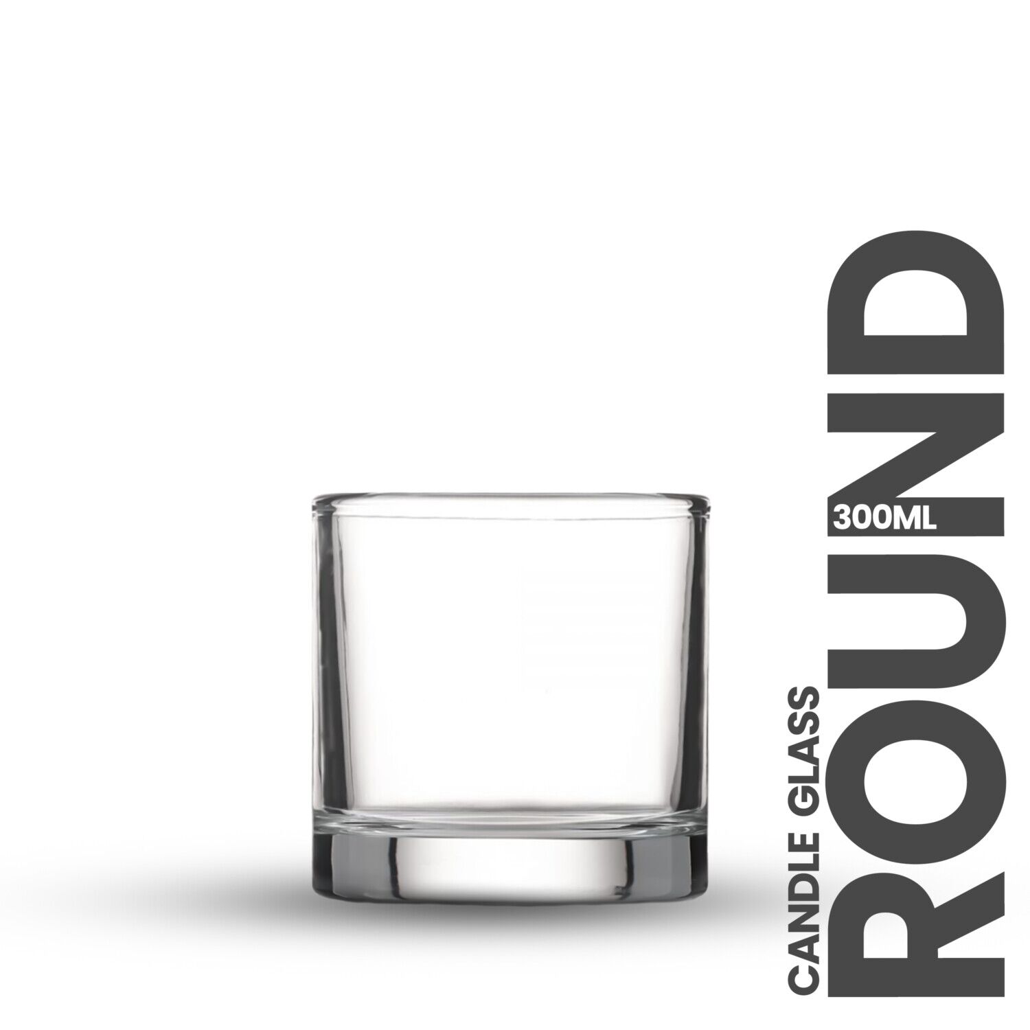 BJS Round Candle Glass 300ml