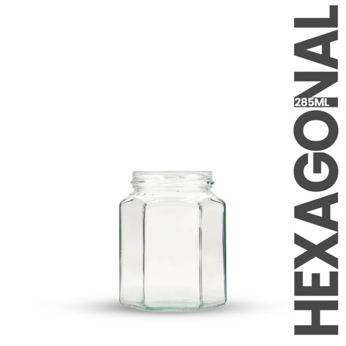 Glass Jar Hexagonal 285ml