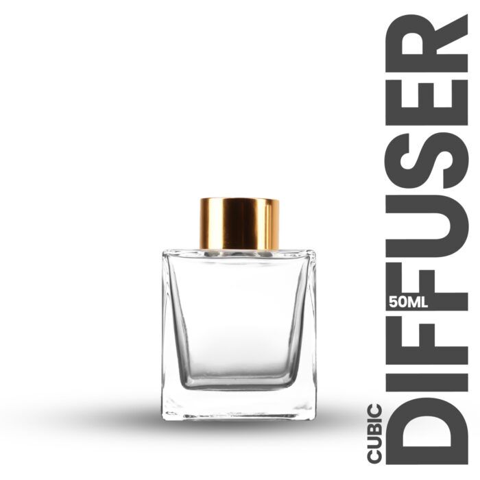 Cubic Diffuser Bottle with Gold Lid